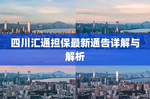四川匯通擔保最新通告詳解與解析