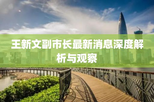 王新文副市長最新消息深度解析與觀察