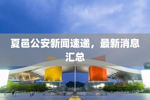 夏邑公安新聞速遞，最新消息匯總