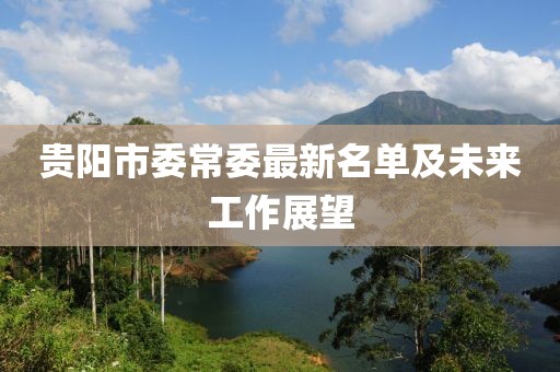 貴陽市委常委最新名單及未來工作展望