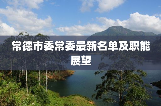 常德市委常委最新名單及職能展望