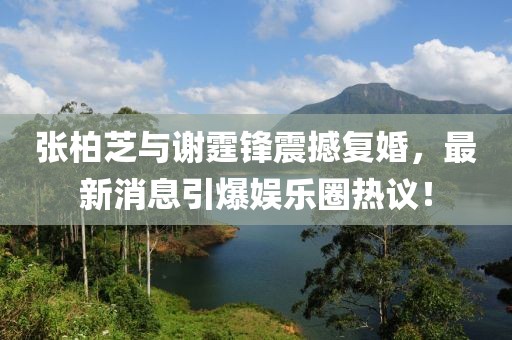 張柏芝與謝霆鋒震撼復(fù)婚，最新消息引爆娛樂圈熱議！