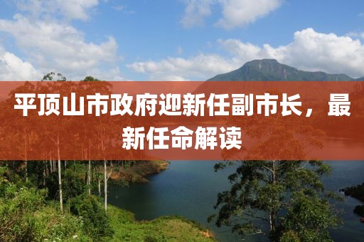 平頂山市政府迎新任副市長(zhǎng)，最新任命解讀