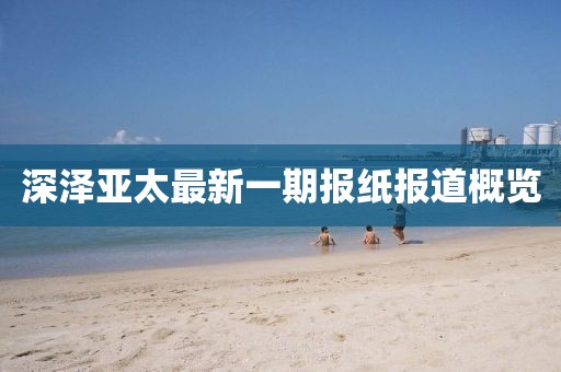 深澤亞太最新一期報紙報道概覽
