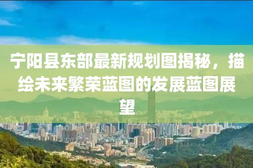 寧陽縣東部最新規(guī)劃圖揭秘，描繪未來繁榮藍圖的發(fā)展藍圖展望