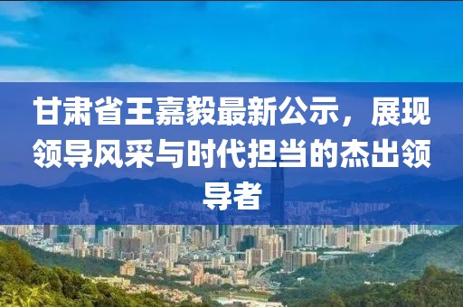 甘肅省王嘉毅最新公示，展現(xiàn)領(lǐng)導(dǎo)風采與時代擔當?shù)慕艹鲱I(lǐng)導(dǎo)者