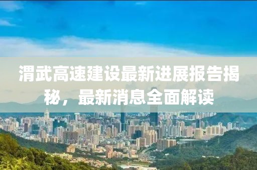 渭武高速建設(shè)最新進展報告揭秘，最新消息全面解讀