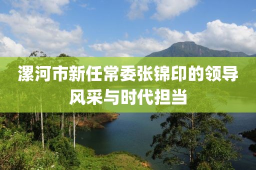 漯河市新任常委張錦印的領導風采與時代擔當