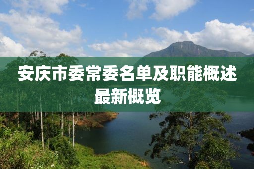 安慶市委常委名單及職能概述最新概覽
