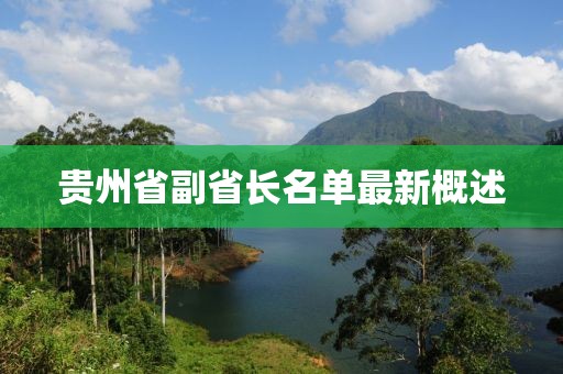 貴州省副省長(zhǎng)名單最新概述