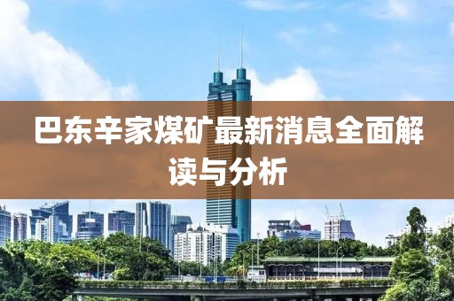 巴東辛家煤礦最新消息全面解讀與分析