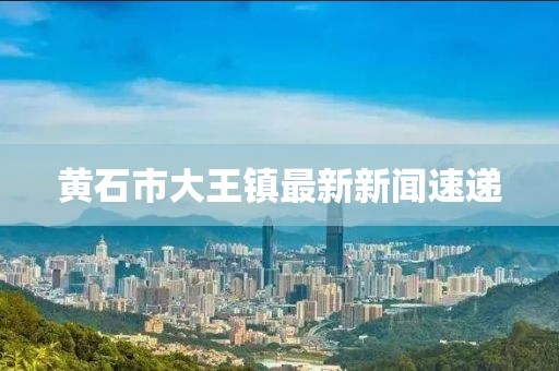 黃石市大王鎮(zhèn)最新新聞速遞