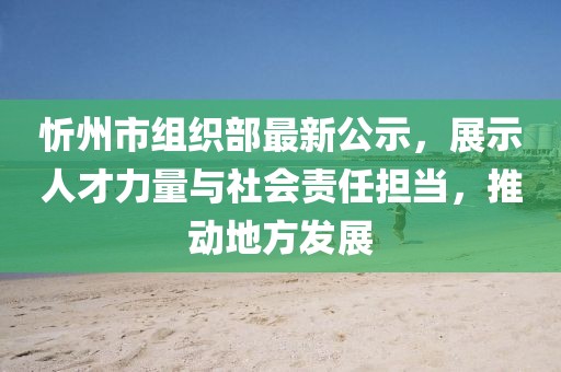 忻州市組織部最新公示，展示人才力量與社會(huì)責(zé)任擔(dān)當(dāng)，推動(dòng)地方發(fā)展