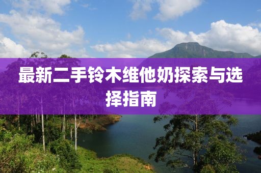 最新二手鈴木維他奶探索與選擇指南