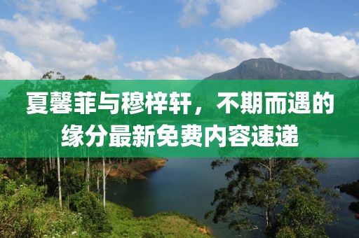 夏馨菲與穆梓軒，不期而遇的緣分最新免費內(nèi)容速遞
