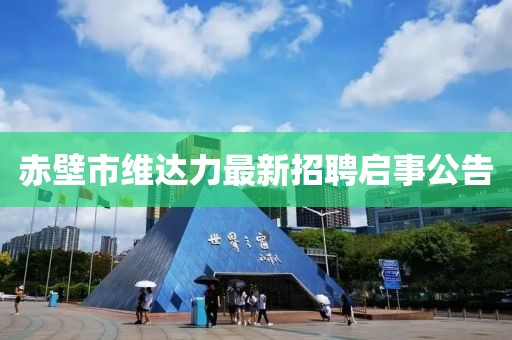 赤壁市維達(dá)力最新招聘啟事公告