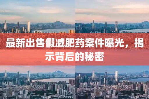 最新出售假減肥藥案件曝光，揭示背后的秘密
