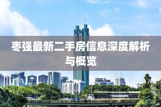 棗強最新二手房信息深度解析與概覽
