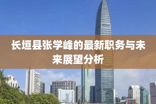 長垣縣張學峰的最新職務與未來展望分析