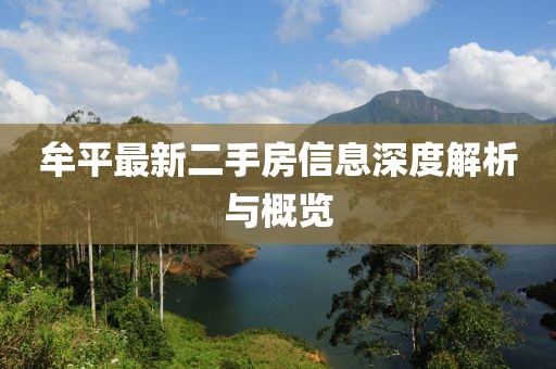 牟平最新二手房信息深度解析與概覽