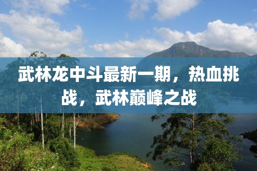 武林龍中斗最新一期，熱血挑戰(zhàn)，武林巔峰之戰(zhàn)