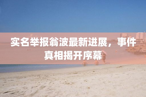 實(shí)名舉報(bào)翁波最新進(jìn)展，事件真相揭開序幕