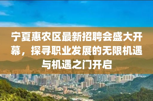 寧夏惠農(nóng)區(qū)最新招聘會盛大開幕，探尋職業(yè)發(fā)展的無限機(jī)遇與機(jī)遇之門開啟