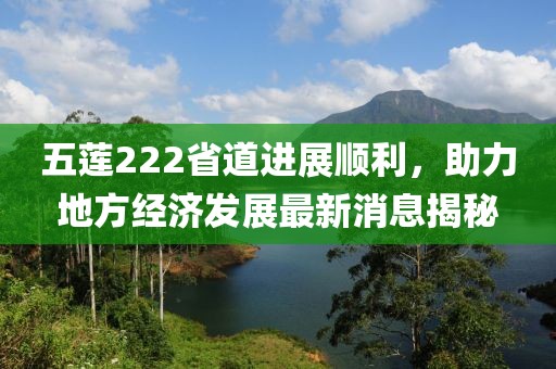 五蓮222省道進(jìn)展順利，助力地方經(jīng)濟(jì)發(fā)展最新消息揭秘