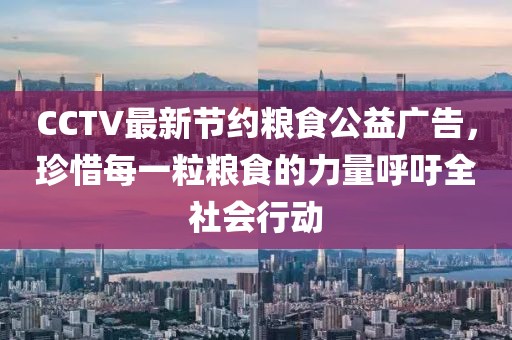 CCTV最新節(jié)約糧食公益廣告，珍惜每一粒糧食的力量呼吁全社會行動