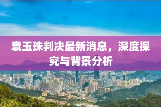 袁玉珠判決最新消息，深度探究與背景分析