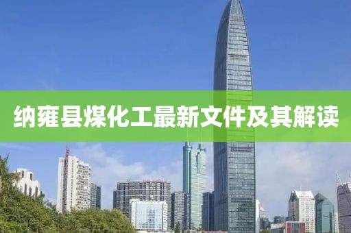 納雍縣煤化工最新文件及其解讀