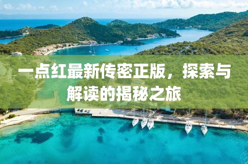 一點紅最新傳密正版，探索與解讀的揭秘之旅