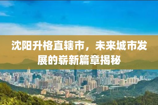 沈陽(yáng)升格直轄市，未來城市發(fā)展的嶄新篇章揭秘