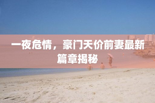 一夜危情，豪門天價前妻最新篇章揭秘