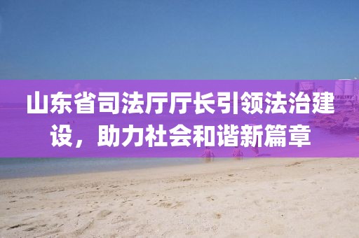 山東省司法廳廳長(zhǎng)引領(lǐng)法治建設(shè)，助力社會(huì)和諧新篇章