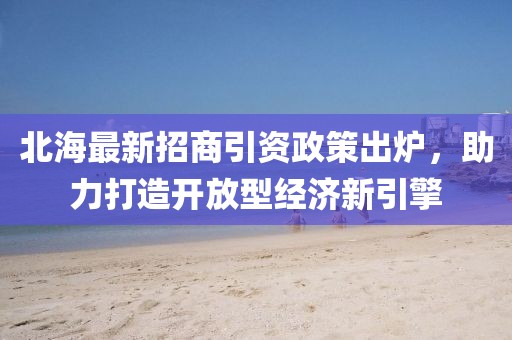 北海最新招商引資政策出爐，助力打造開(kāi)放型經(jīng)濟(jì)新引擎