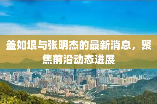 蓋如垠與張明杰的最新消息，聚焦前沿動態(tài)進展
