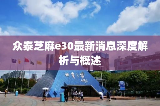 眾泰芝麻e30最新消息深度解析與概述
