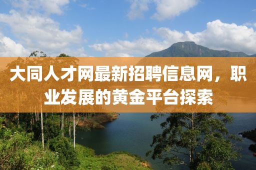 大同人才網(wǎng)最新招聘信息網(wǎng)，職業(yè)發(fā)展的黃金平臺(tái)探索