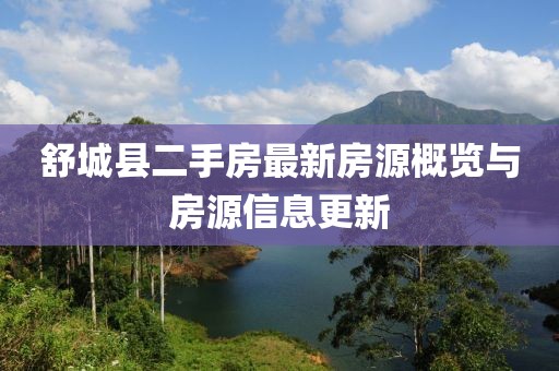 舒城縣二手房最新房源概覽與房源信息更新