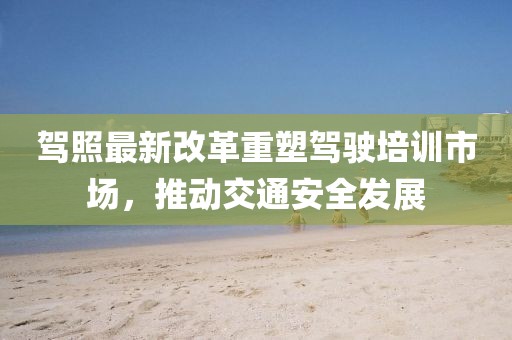 駕照最新改革重塑駕駛培訓(xùn)市場(chǎng)，推動(dòng)交通安全發(fā)展