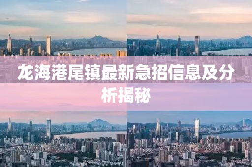 龍海港尾鎮(zhèn)最新急招信息及分析揭秘