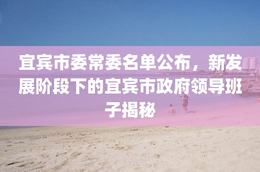 宜賓市委常委名單公布，新發(fā)展階段下的宜賓市政府領(lǐng)導(dǎo)班子揭秘