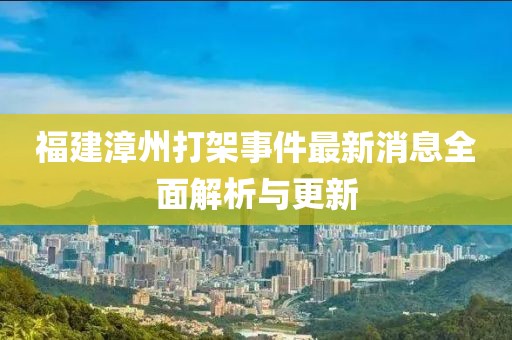 福建漳州打架事件最新消息全面解析與更新