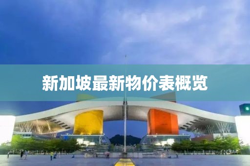 新加坡最新物價表概覽