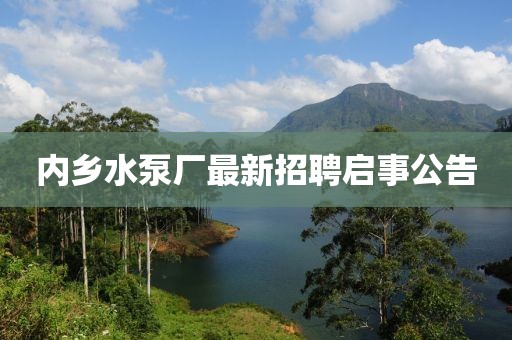 內(nèi)鄉(xiāng)水泵廠(chǎng)最新招聘啟事公告