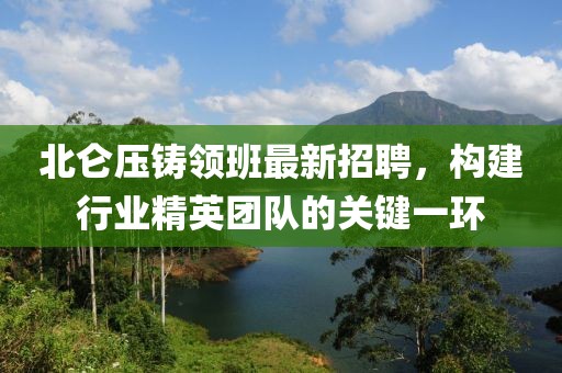 北侖壓鑄領(lǐng)班最新招聘，構(gòu)建行業(yè)精英團隊的關(guān)鍵一環(huán)