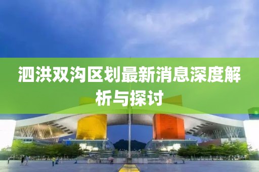 泗洪雙溝區(qū)劃最新消息深度解析與探討