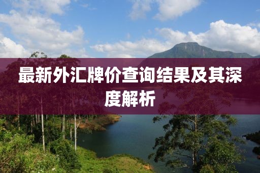 最新外匯牌價查詢結(jié)果及其深度解析