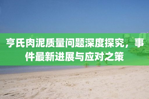 亨氏肉泥質(zhì)量問(wèn)題深度探究，事件最新進(jìn)展與應(yīng)對(duì)之策